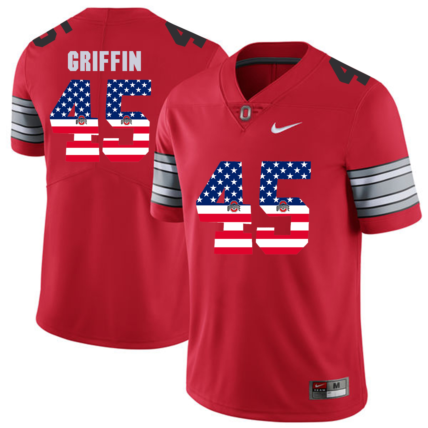 Men Ohio State 45 Griffin Red Flag Customized NCAA Jerseys